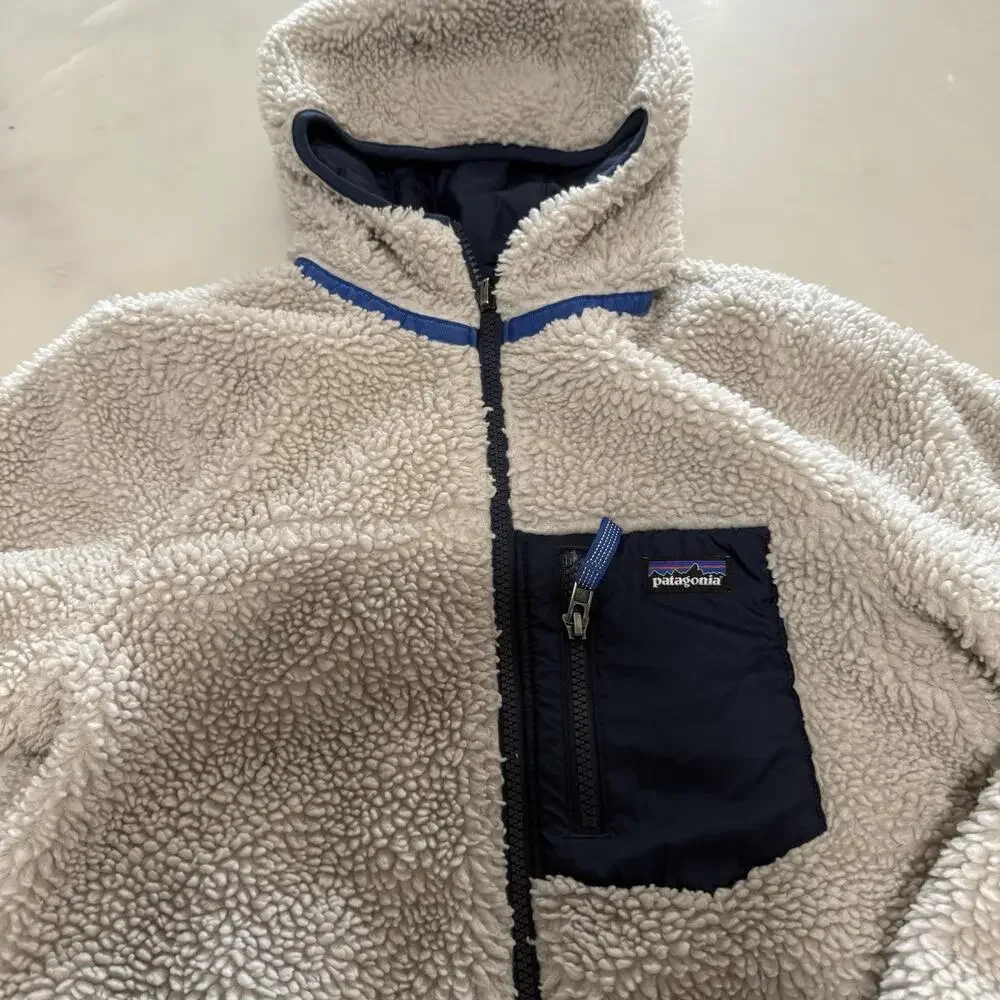 Big Kids Patagonia Reddy Freddy Reversible Jacket Size L (12) Navy Blue Winter